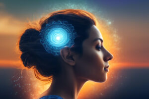 woman opening the crown chakra