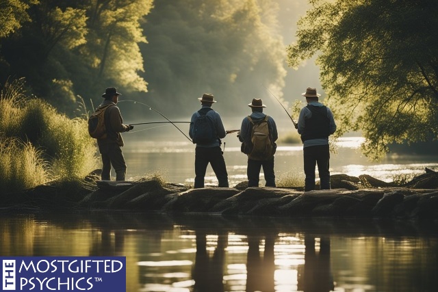 group of married men fishing at a lake