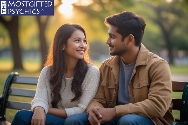 young woman opening up about her feelings while sitting in the park with her boyfriend