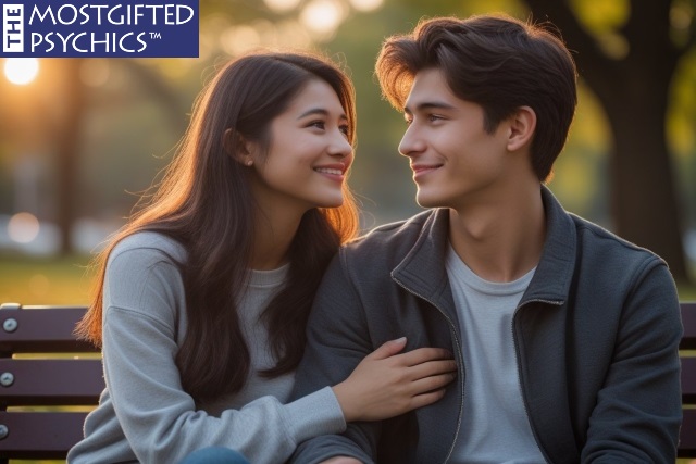 young man is sharing an embarrassing moment from his life with his girlfriend and they're laughing