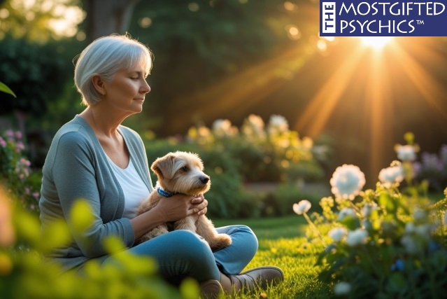a woman holding a puppy, and wondering how her deceased dog feels about it